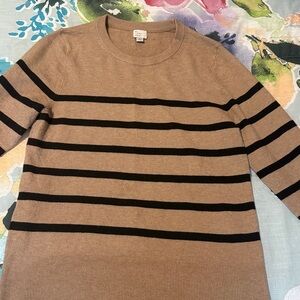 Target Tan Sweater with Black Stripes